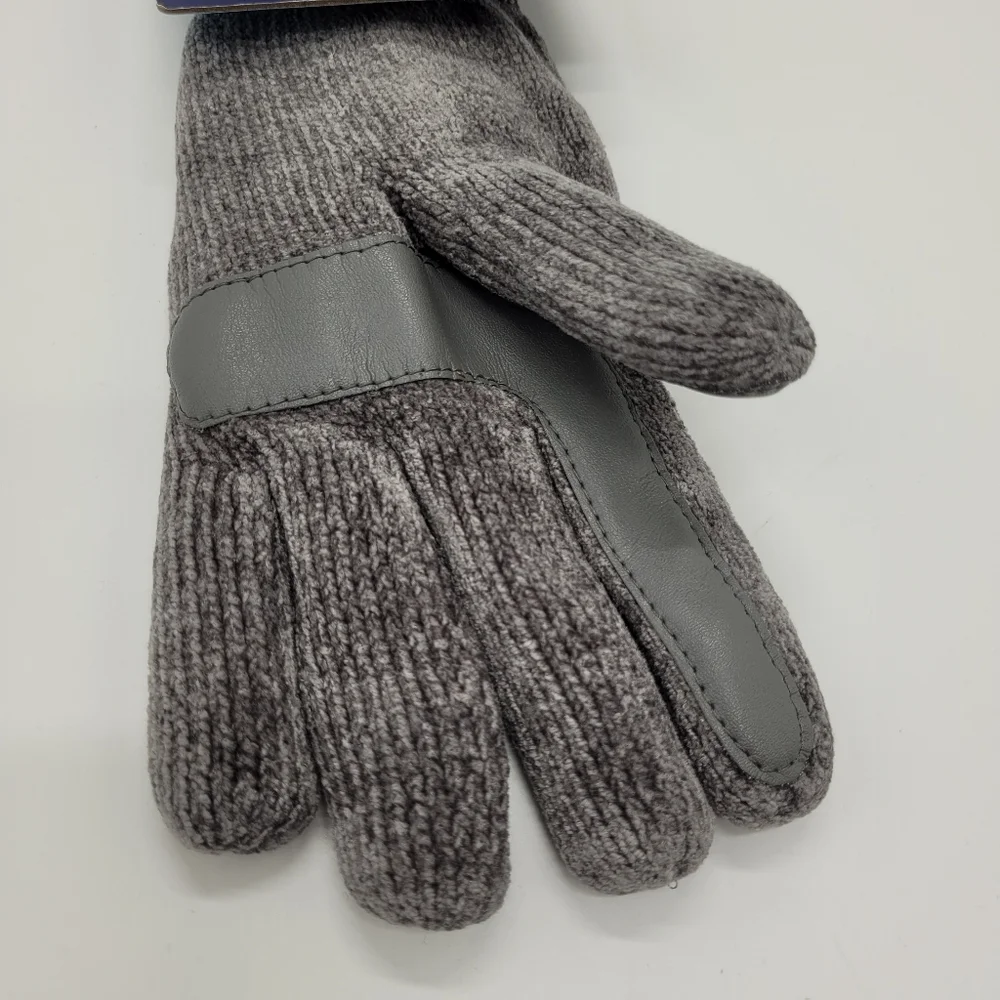 Isotoner Gloves Chrome Gray Chenille Knit Smart Touch Tech Women's One Size NEW